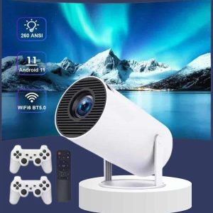 Projeksiyon Cihazı Video Oyun Konsolu Projektör Taşınabilir Ayaklı Çift Kollu 4K Çözünürlüklü
