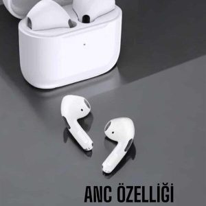 Beyaz Yeni Nesil Pro Bluetooth Kulaklık Yüksek Ses Kaliteli ANC Özelliği