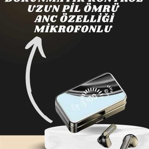 Aynalı Bluetooth Kulaklık ve 7 Kordonlu Akıllı Saat Dijital Göstergeli Uzun Pil Ömrü