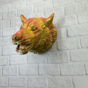 Gold Kurt Duvar Aksesuarı Asılabilir 3D Dekoratif Heykel 25x19 cm