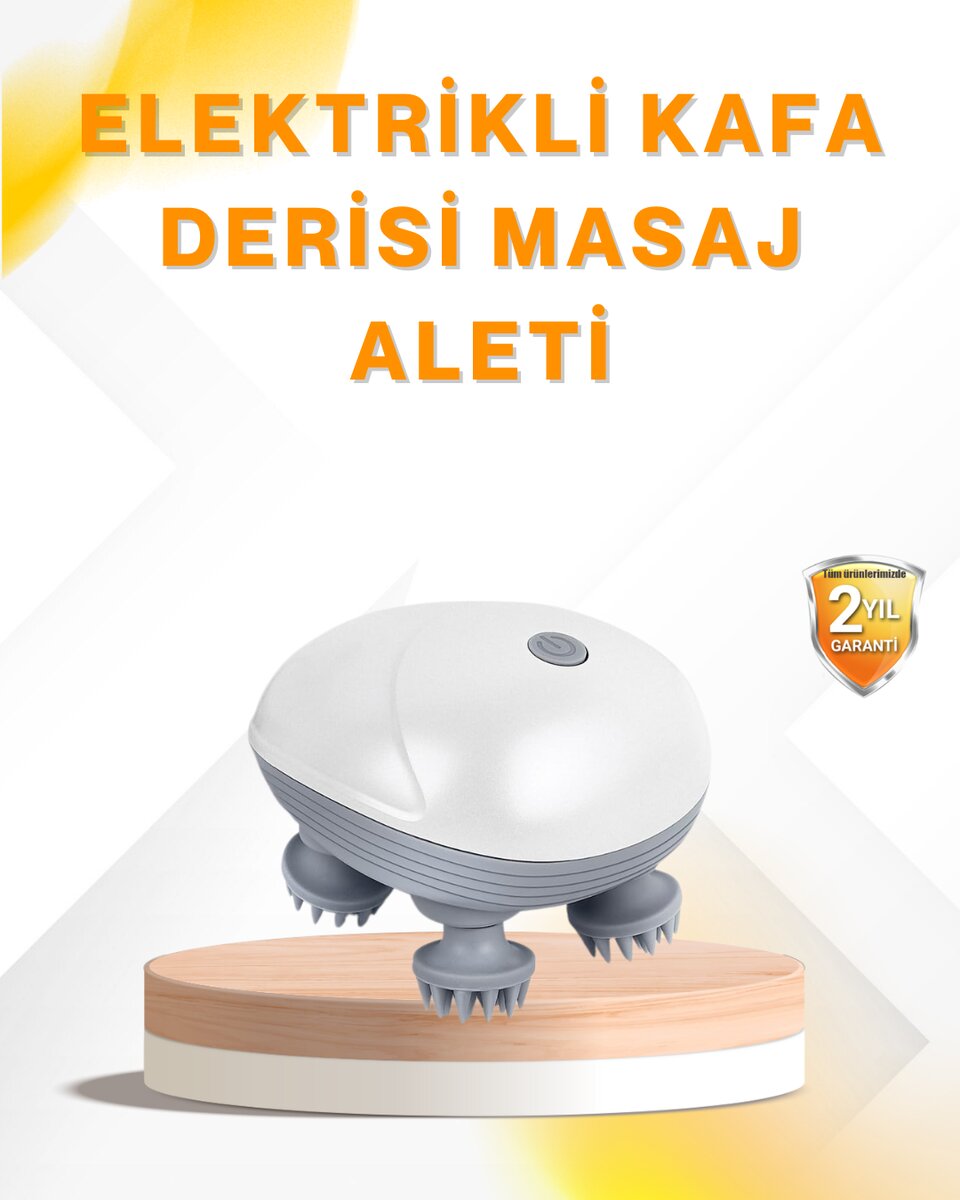 Şarjlı Kafa Masaj Aleti 3 Hız Ayarlı Derin Masaj