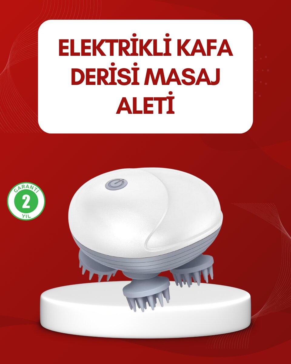 Su Geçirmez Elektrikli Kafa Masaj Cihazı IPX7