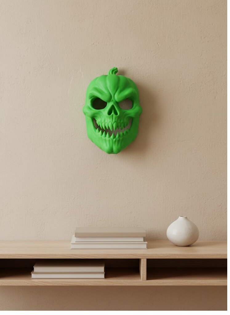 Yeşil Dekoratif Korku Maskesi Duvar Süsü