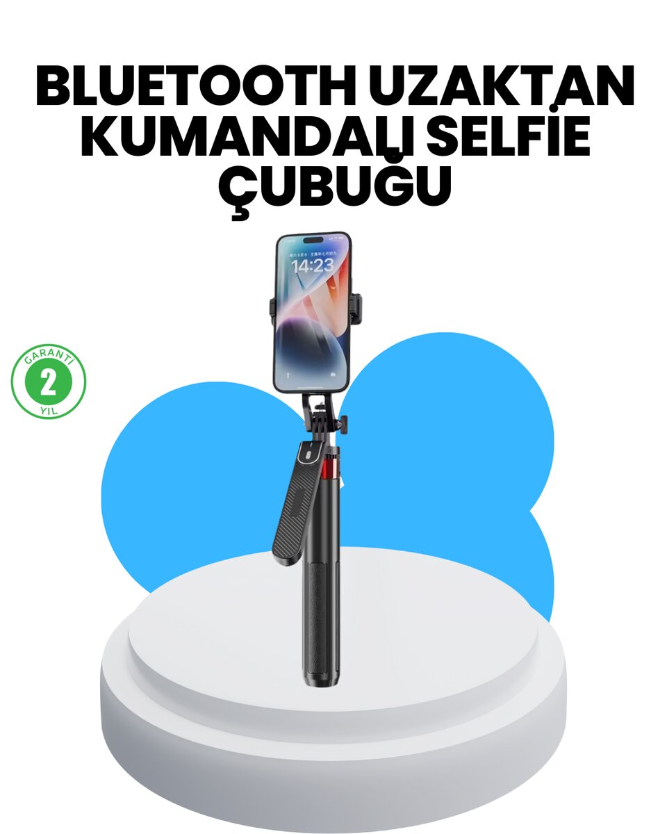 Taşınabilir Tripod ve Selfie Çubuğu Vlog ve Video Çekimi