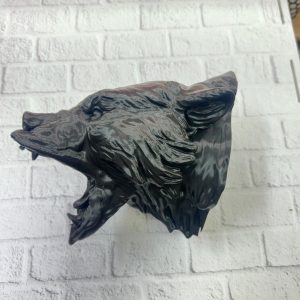 3D Siyah Ayı Başı Duvar Dekoru Modern Asılabilir Heykel 25x19 cm