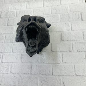 Dekoratif Siyah Ayı Duvar Heykeli Asılabilir Hediyelik 25x19 cm