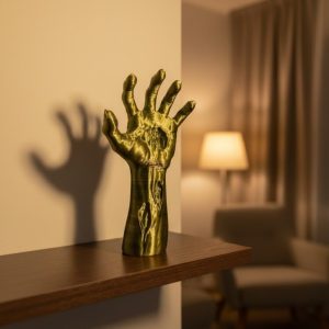 Sanatsal El Formu Heykel Altın Yeşil Tasarım Hediyelik Dekor