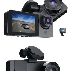 3 Kameralı 2 İnç 1080P Araç İçi Kamera Sürüş Kamerası CarPlay