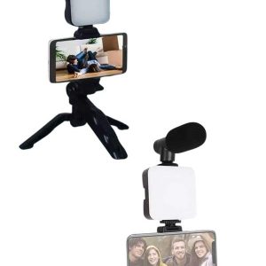 Video Making Kit Telefon Tutucu Vlog Video Mini Led Işıklı