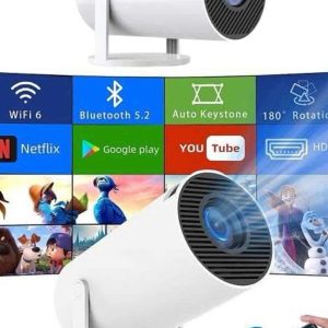 Sinema Projektörü Android HDMI USB WİFİ Ses Çıkışlı Ayaklı Projeksiyon Taşınabilir
