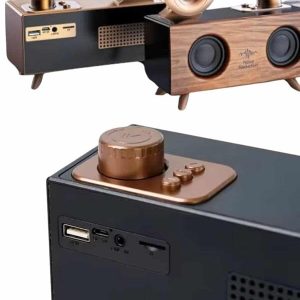 Bluetooth Nostalji Speaker Radyo Gramofon Ahşap Renk Vintage