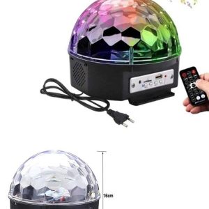 Led Işık Disko Topu Bluetooth Hoparlörlü USB Müzik Çalar Kumandalı