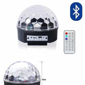 Küre Disko Topu Müzik Çalar Renkli Lazer Işıklı Bluetooth Disko Parti Işığı Kumandalı
