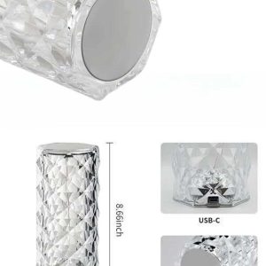 Yeni Nesil Modern Kristal Masa ve Gece Lambası Dokunmatik Renk Değiştirebilen