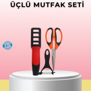 Çok Fonksiyonlu Mutfak Makas Seti – Makas Bileyici ve Soyacak Dahil (Kopya)