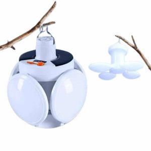 Kamp Lambası Güneş Enerjili Solar 5 Kanatlı Katlanır Lamba Karavan