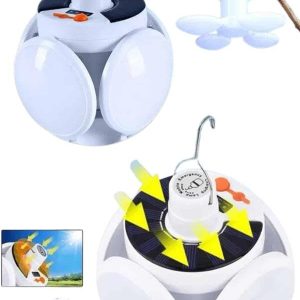 Katlanabilir Askılı Kamp Lambası 5 Kanatlı Pratik Güneş Enerjili