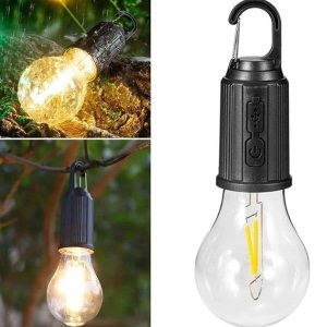 Şarjlı Aydınlatma Ampul Tasarımlı Ambians Işık Askılı Kamp Lambası