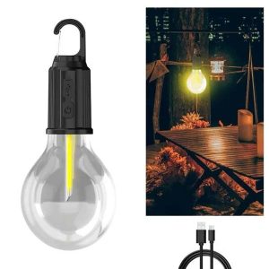 3 Farklı Mod LED'li Şarjlı Asma Kancalı Kamp Lambası Taşınabilir Ampul