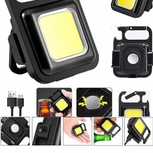 Işıldak USB Şarjlı Cep El Feneri Taşınabilir Mini Led Işık Çok Fonksiyonlu