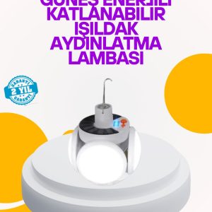 Solar Enerjili Katlanabilir Led Kamp ve Bahçe Lambası