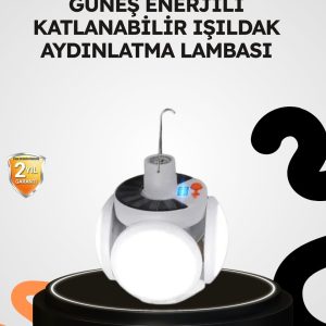 Güneş Enerjili Katlanabilir 5 Kanatlı Solar Bahçe Lambası