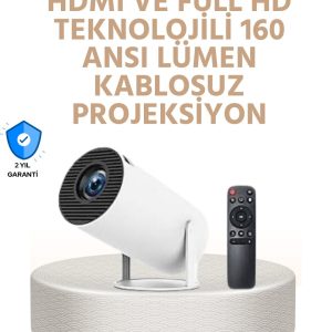 Kablosuz ve Kablolu Bağlantı Seçenekli Ev Tipi Projeksiyon