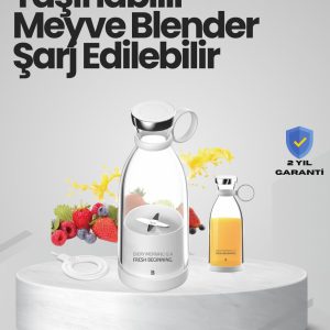 Pembe ve Beyaz Renk Seçenekli Mini Boy Meyve Sıkıcı