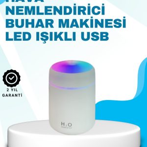 LED Işıklı Sessiz Masaüstü Nemlendirici – 3 Buhar Modu