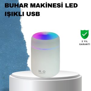 ABS Gövdeli 300ml USB Nemlendirici – Beyaz Gri Pembe Renk