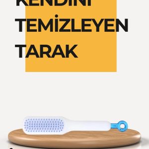 Kendi Kendini Temizleyen Saç Tarağı – Anti-Statik Silikon Uçlu ABS Malzeme 22x4 cm