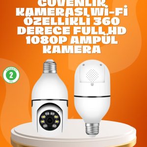 Tam Karanlıkta Görüntüleme Sağlayan 1080P Ampul Güvenlik Kamerası
