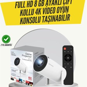 Kablosuz 4K Projeksiyon – Wi‑Fi 6 & Bluetooth 5.0 ile Oyun ve Uygulama Merkezli