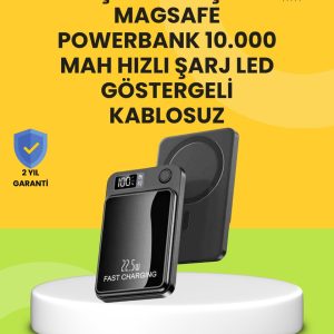 Manyetik ve Hızlı Kablosuz Şarj Güç Bankası Powerbank