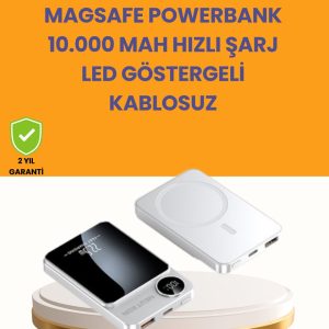 20W PD ve 15W Manyetik Kablosuz Şarj Destekli Taşınabilir Powerbank