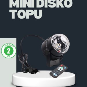 RGB LED Disko Küresi 7 Modlu Uzaktan Kumandalı