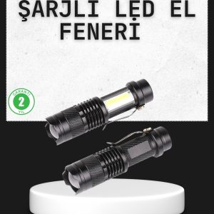Odak Ayarlı 2000 Lümen Şarjlı LED El Feneri