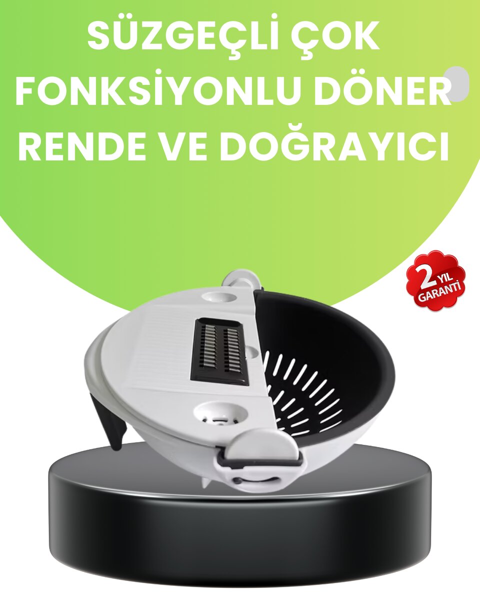 Ergonomik Sebze Rendeleyici ve Süzgeç Hazneli Dilimleyici