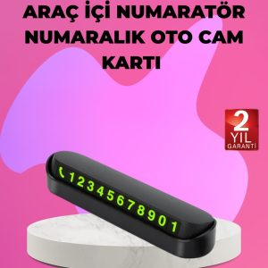 Fosforlu Araç İçi Park Kartı Numaratörü