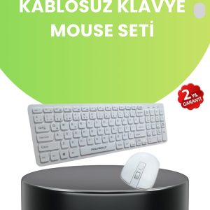 Ergonomik Kablosuz Klavye Mouse Takımı - Tam Boy Sessiz ve Güvenilir