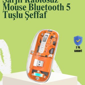 Kablosuz Sessiz Ergonomik ve Şarjlı Fare - Gelişmiş Çoklu Cihaz Desteği