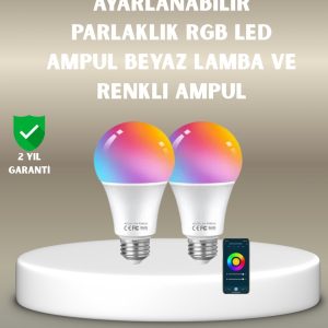 Akıllı 9W RGBW LED Ampul tasaruflu romantik ışıklı