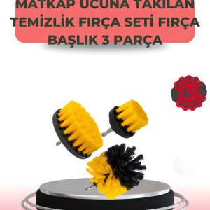 3 Parça Matkap Ucu Temizlik Fırçası Dayanıklı Naylon Kıllı