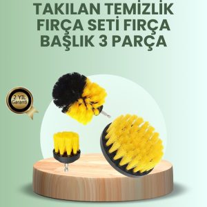 Banyo ve Mutfak İçin Matkap Ucu Temizlik Fırçası 3’lü Set