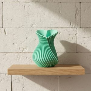 Kalpli Turkuaz Dekoratif Vazo 24 cm Modern Şık Tasarım