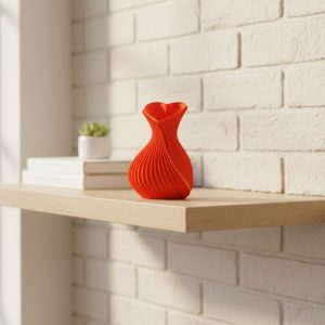 Kalpli Turuncu Dekoratif Vazo 11 cm Modern Şık Masaüstü Aksesuar