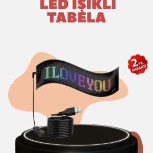 Kayan Yazı Destekli RGB LED Reklam Paneli USB ile Kolay Kurulumlu