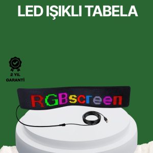 USB Girişli RGB LED Tabela Ayarlanabilir Parlaklık ve Kayan Yazı Özellikli
