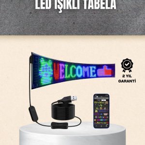 RGB Kayar Yazılı LED Reklam Ekranı – USB Bağlantılı Esnek Tasarım