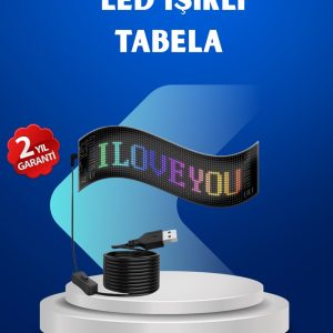 RGB Renkli LED Ekran Tabela USB Bağlantılı ve Kayan Yazı Destekli